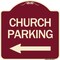Signmission Church Parking With Left Arrow Heavy-Gauge Aluminum Architectural Sign, 18" x 18", BU-1818-24272 A-DES-BU-1818-24272 - alternate 1